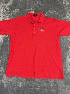 San Francisco 49ers Antigua Golf Red Polo Shirt XL Embroidered Logo